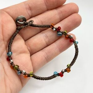 Wakami Cord and Bead Bracelet with Button Closure